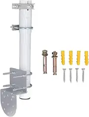 Antenna Mount Pole, Wall Pole Roof Mount Bracket, Short Wall Mount, Short Wall Roof Mount Bracket with U Screws for V2 Rectangular Dish Antennas