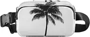 [XYMZR] Fanny Pack Palm Tree Black White Hip Bag Belt Bag for Women Man Fashion Waist Pack Water-repellent Crossbody Bag for Halloween Costumes Running Hiking Jogging Travel Sport, Multi-colored, one