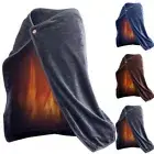 Winter USB Electric Heated Blanket Plush Portable Heated Throw Warm Shawl Throw