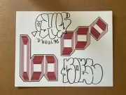 Barry Mcgee Sticker Signed drawing