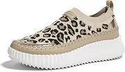 [LUCKY STEP] Platform Sneakers for Women Slip on Knit Chunky Fashion Casual Retro Braided Tennis Lightweight Walking Shoes