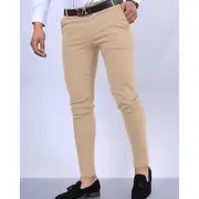 Men's Dress Pants Chinos Chino Pants Pocket Plain Comfort Business Daily Classic Style Black White Micro-elastic