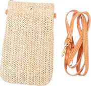 [LIFKOME] Women Casual Beach Bag Simple Chic Portable Crossbody Straw Woven Handbag for Summer Outdoor Activities present for Friends Lightweight Stylish Mobile Phone Bag