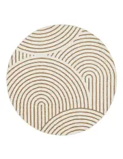 [LOOPSIE] Abel Geometric Washable Round Rug in Two Tone