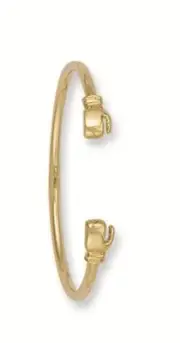 Boxing Glove Baby Bangle Yellow Gold Torque Hallmarked Christening Gift