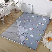 Japanese Futon Mattress Encasement 100% Cotton Double Zipper Machine Washable Floor Mattress Protector Hypoallergenic 90x190cm/35x75