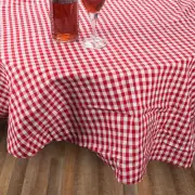 NEW Rans Gingham Round Tablecloth Red 180cm