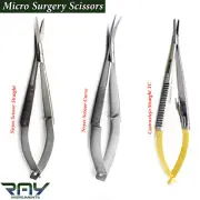 Micro Surgery Spring Scissors Castroviejo Needle Holder Ophthalmic Suturing Kits