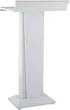 Lectern Podium Stand, Lectern Podium Stand,Professional Portable Iron Presentation Podium Lectern for Church and Schools Standing Reading Desk Information Stand, 2 Colors,White-White