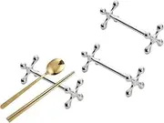 Zinc Alloy Chopsticks Rest Spoons Stand Forks Knifes Holder Rack Stand, 3Pcs Chopsticks Rest Holder Knife Rest Fork Stand Spoon Tableware Rack,Chopstick Rest Pillow Zinc Alloy Chopsticks Racks Stands