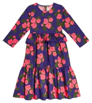 [Mini Rodini] Mini Rodini Roses ruffled cotton dress Y 8/9 blue