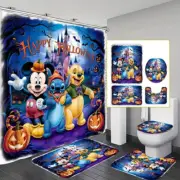 Cartoon Halloween Stitch Mickey Winnie The Pooh Shower Curtain or Bathroom Sets.