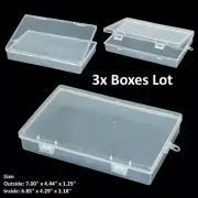 3PCS Plastic Storage Container Boxes Box Hinged Lid DIY Arts Crafts Markers Pens