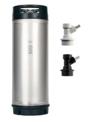New 5 Gallon Ball Lock Keg with Relief Valve and Gas & Liquid Barbed Disconnects