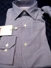 NWT HICKEY FREEMAN CLASSIC FIT MENS DRESS SHIRT NAVY 15 15.5 34/35
