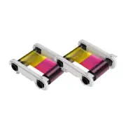 2 x Evolis Zenius R5F002AAA Color Ribbon YMCKO - 200 Prints Software Demo