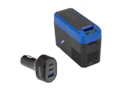 Portable Mini Console Fridge 13.5L 12V 24V +10deg -20deg C + 85W USB Car Charger
