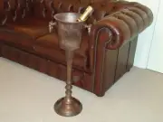 Floor Standing Champagne Ice Bucket Vintage Copper Finish Wine Cooler Bar Drinks