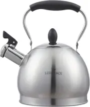 Creative Home 2.6 Qt. Stainless Steel Whistling Tea Kettle Teapot with Aluminum
