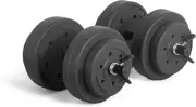 40-Lbs Adjustable Cement Dumbbell Set Versatile Vinyl Coated Weights Home Gym