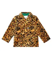 [Mini Rodini] Mini Rodini Leopard cotton velvet blazer Y 10/11 brown