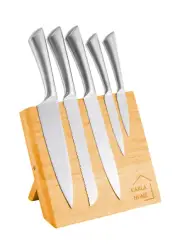 Natural Bamboo Magnetic Knife Block Holder Strong Magnets Home Kitchen Storage
