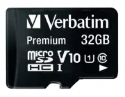 VERBATIM - Premium U1 MicroSDHC Memory Card & SD Adaptor, 32GB