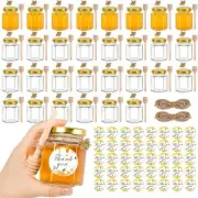 3oz Mini Honey Jars with Dipper 30Pack, Glass for Baby Shower Favors/ Wedding