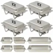 Chafing Dish Set With Lid Stainless Steel Buffet Catering Food Warmer Pans 4 Pcs