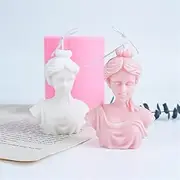 Women Plaster Portrait Silicone Material Handmade Goddess Candle Mold DIY 3D Mould Home Decoration