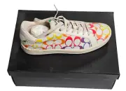 COACH SIG C CLIP Rainbow Low Top Sneaker C1898 US 11 D