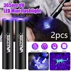 2PACK 365nm Ultraviolet Handheld Torch UV Flashlight Rechargeable Black Light