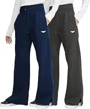 [AMERICAN HEAVEN] Women's Super Fleece Sweatpants | High-Waisted Wide- Leg Yoga Drawstring Fashion Pants | Multi Packs Colors