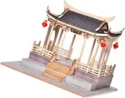 Kisangel 1 Set DIY Chinese Style Bridge Building Model Assembled Miniature Adornment for Fine Workmanship Lifelike Details for Scene Layout and Collectors