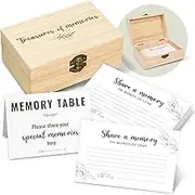 WOODAMORE Share A Memory Cards for Celebration of Life Decorations - Box for Funeral Memorial, Keepsake Decor, Graduation Party Games