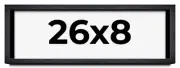 26x8 Shadow Box Frame Black | 1 Inches Deep Real Wood Farmhouse Shadowbox Displa