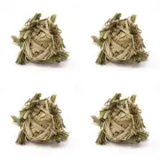 4x Nature Island NTRL Rabbit/Guinea Pig Small Pet Chew/Play Toy Crazy Hay Ball
