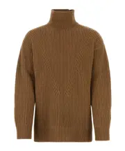 Jil Sander Chunky Ribbed Drop Shoulder Jumper IT50,IT48 Brown