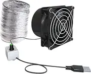 shjxi Exhaust Fan, USB Ventilation Blower, Solder Absorber, Adjustable Speed Setting, Compact Inline Booster, Black Mini Size, Great for Toilet, Kitchen, Bathroom, Window Air Circulation