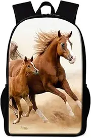 [Dispalang] Cool Horse Printing School Backpack for Children Animal Back Pack Girls Bookbags