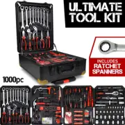 1000pc Tool Kit RATCHET SPANNERS Hand Tools Wrench Set Box Hardware Kit Wheels