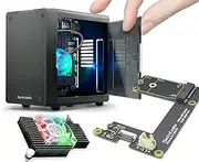 ElectroCookie Mini PC Case for Raspberry Pi 5 with M.2 NVMe SSD PCIe HAT and Active RGB Lighting Cooler (Black Case + M.2 HAT[ECR5 SSDS])
