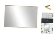 Gold Metal Framed Mirror, 36" x 24" Mirror for 36"L x 24"W Champagne Bronze