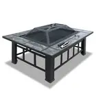 Fire Pit Bbq Grill Ice Bucket 3-In-1 Table