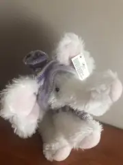 Russ Berrie Emma Elephant 5” White Purple Hat Scarf Plush Animal