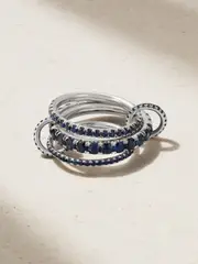 [Spinelli Kilcollin] Spinelli Kilcollin - Junia Set Of Three Platinum Sapphire Rings - Blue - 6 6 Blue
