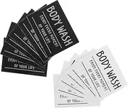 WEKADRIN 12pcs Bathroom Label Stickers Bottle Cup Lanyard Body Wash Small Silverware Plug Bumper Lotion Dispenser Spray Clear Napkin Silverware Jar Labels Basin Fish Net Pvc Self-adhesive