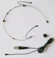 Black Ear Headset Microphone for Samson AKG Gemini Wireless Detachable Cable