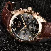 LIGE Mens Wristwatches Top Brand Luxury Waterproof 24 hour