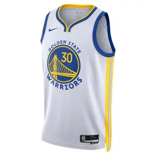 【NIKE 耐吉】背心 男款 運動背心 NBA球衣 金州勇士隊 GSW MNK DF SWGMN JSY ASC 22 白藍 DN2077-100